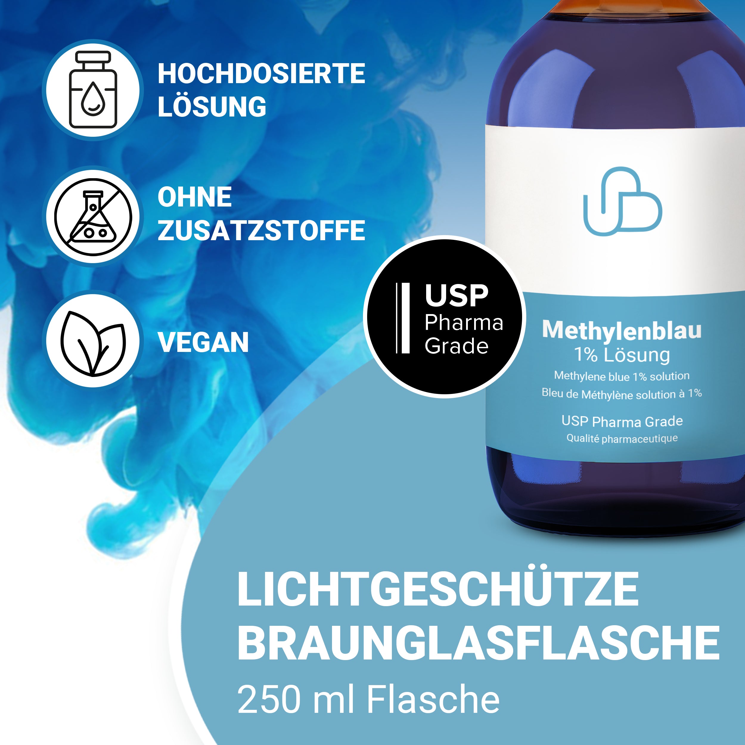 Methylenblau Lösung 1% Pharma Qualität 250 ml