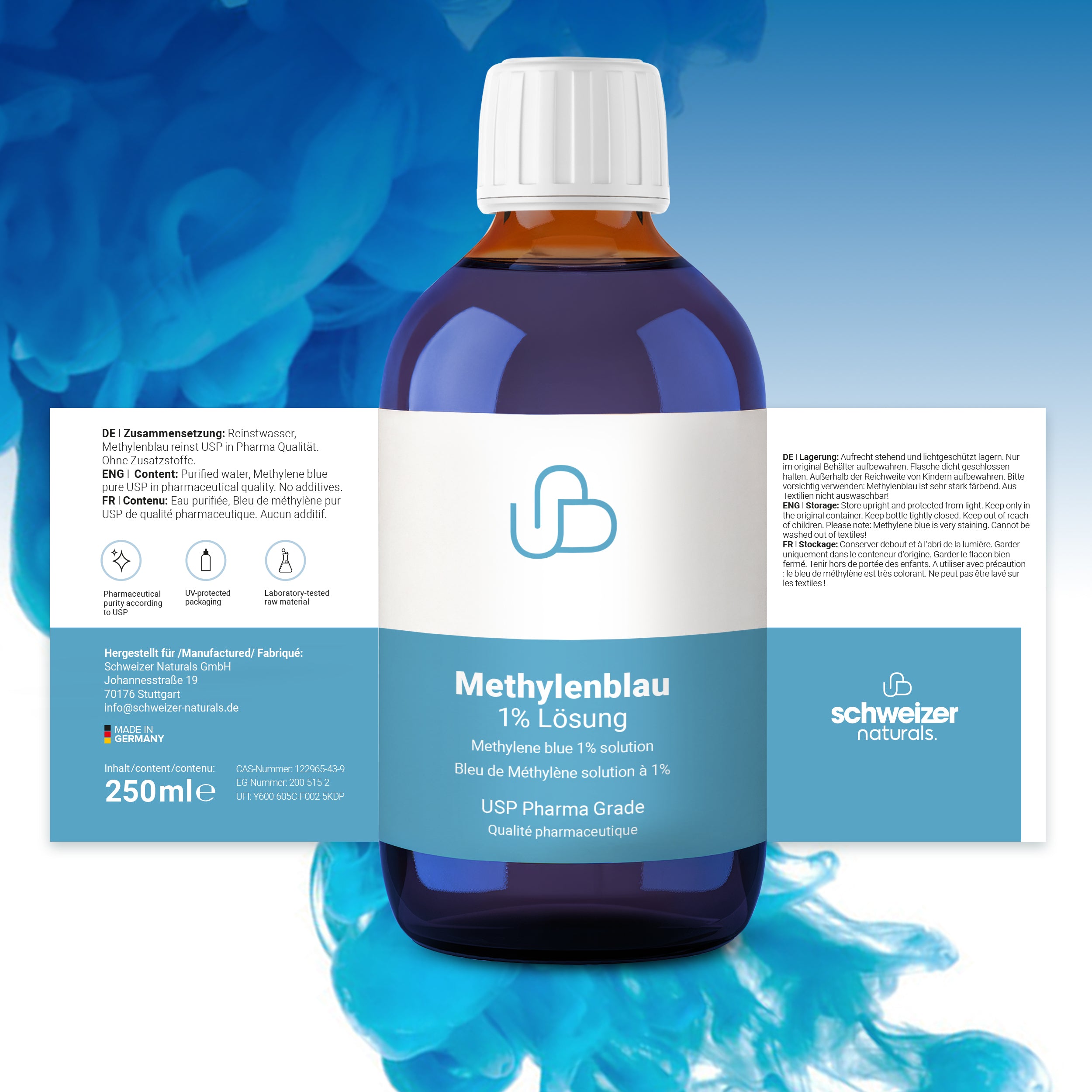 Methylenblau Lösung 1% Pharma Qualität 250 ml