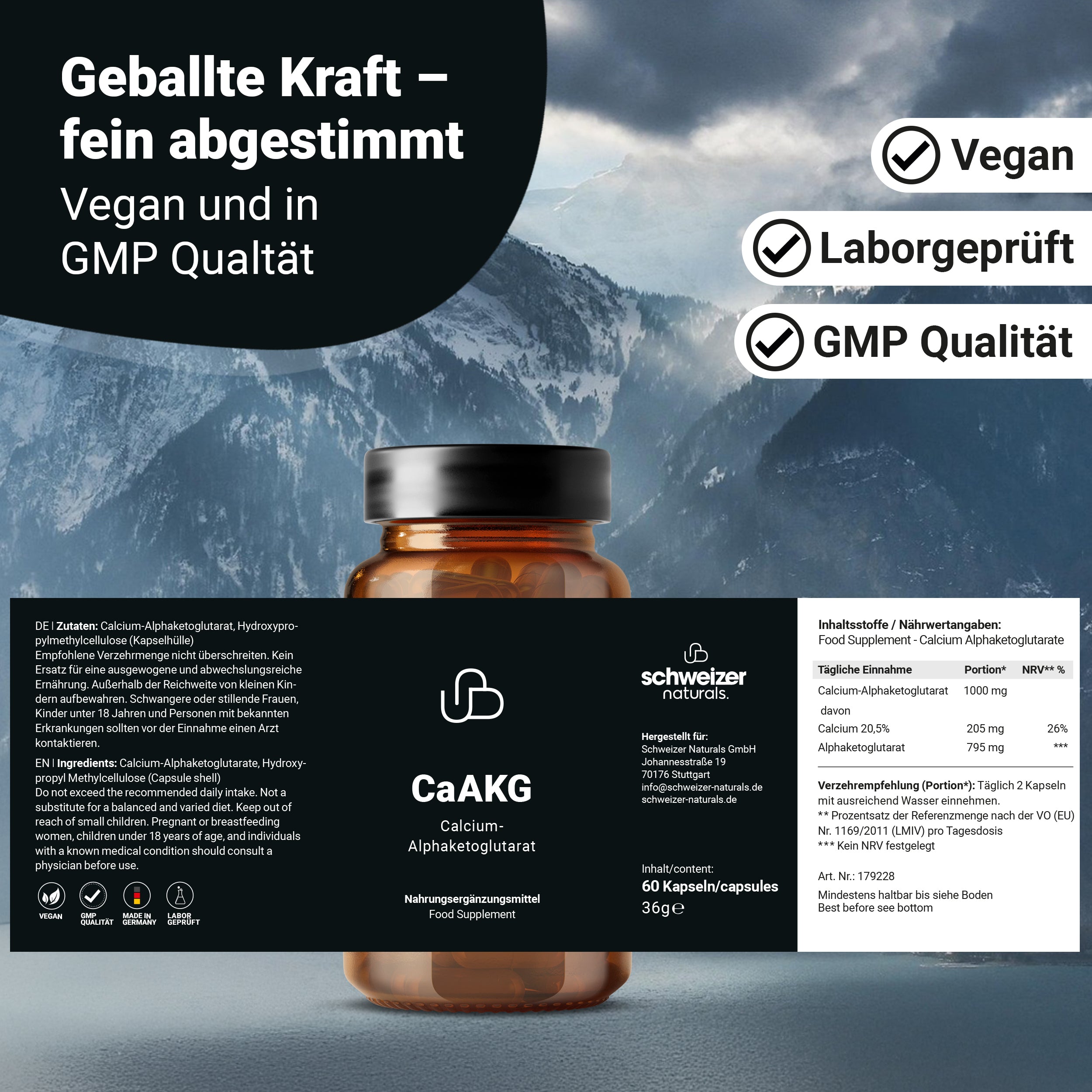 CaAKG Calcium-Alphaketoglutarat, 3x 60 Kapseln (Set)