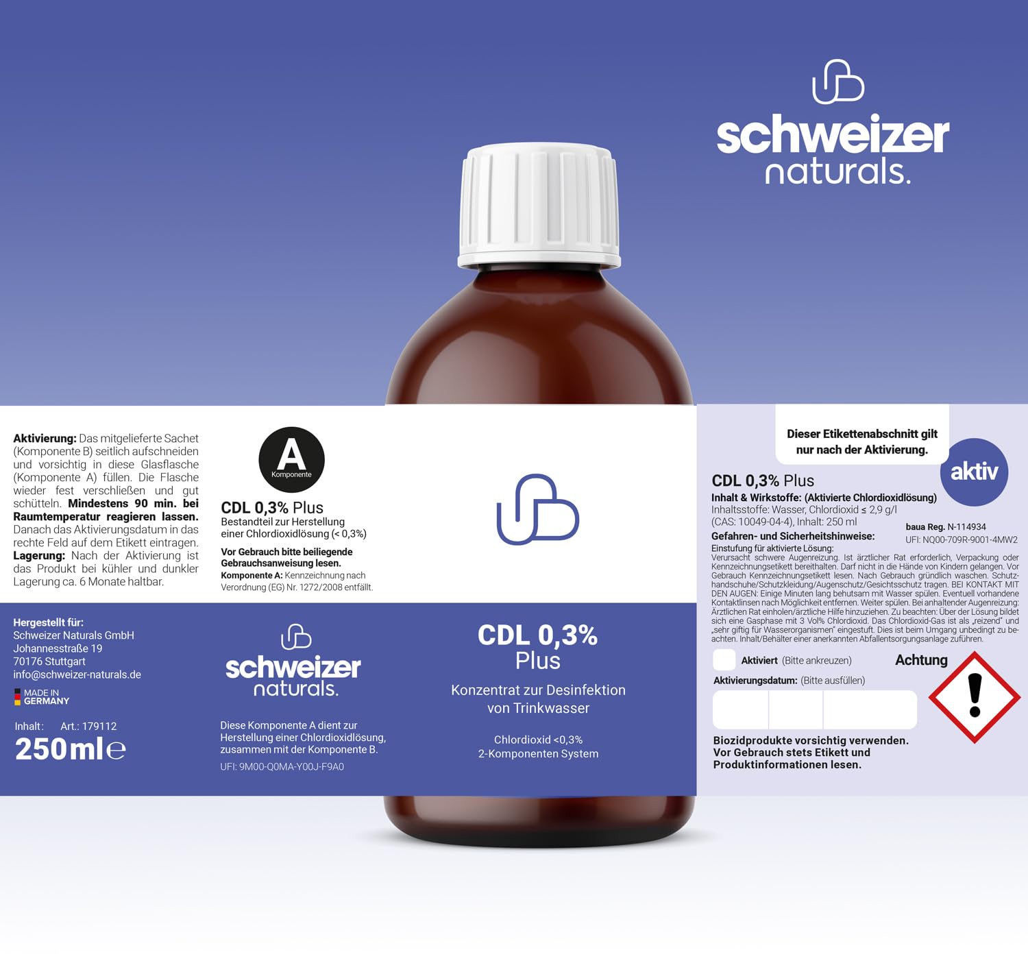 CDL 0,3% Plus, Chlordioxid Konzentrat 250 ml