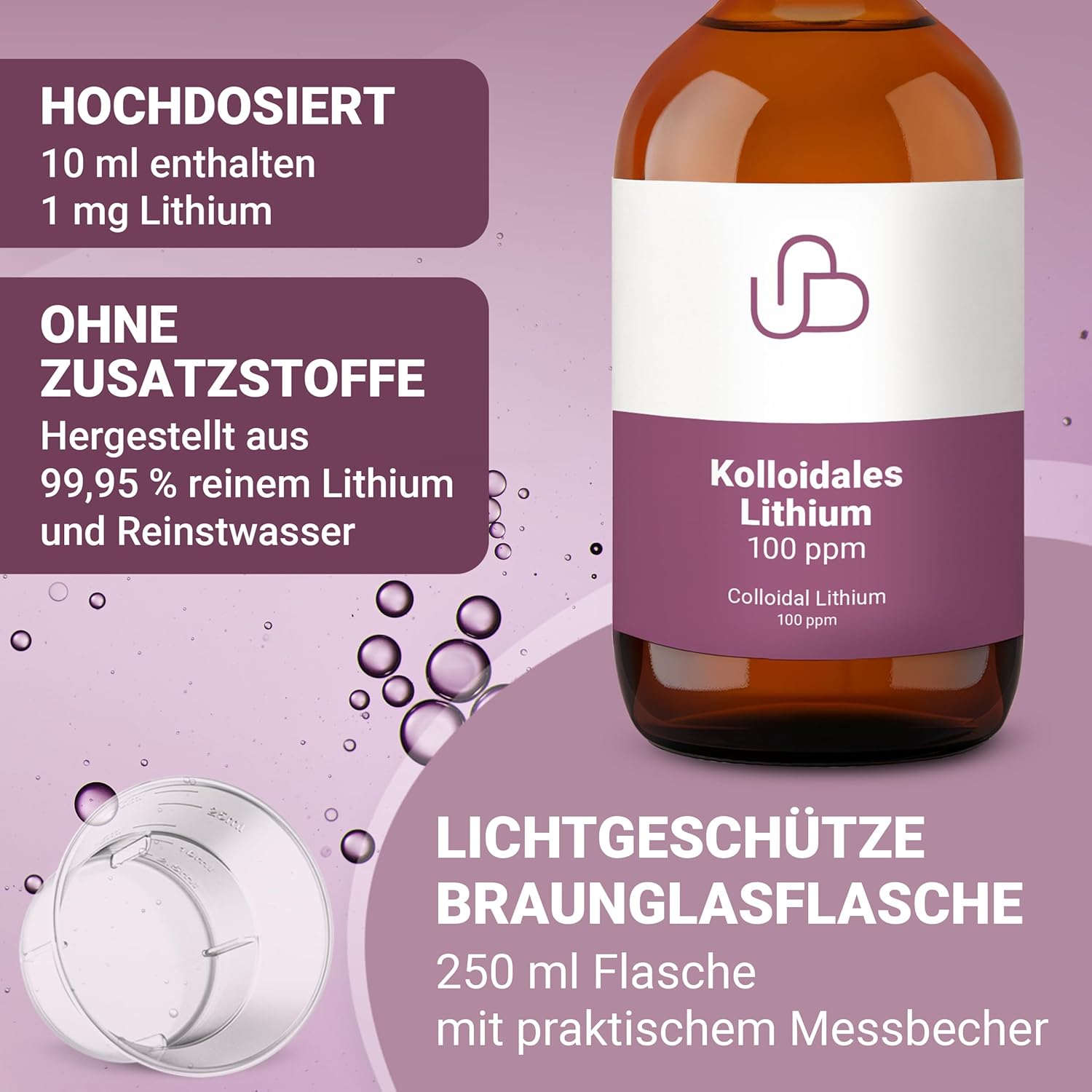 Kolloidales Lithium, Konzentration 100 ppm 250 ml