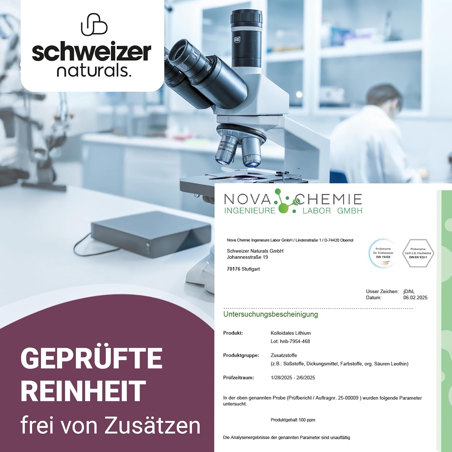 Kolloidales Lithium, Konzentration 100 ppm 250 ml