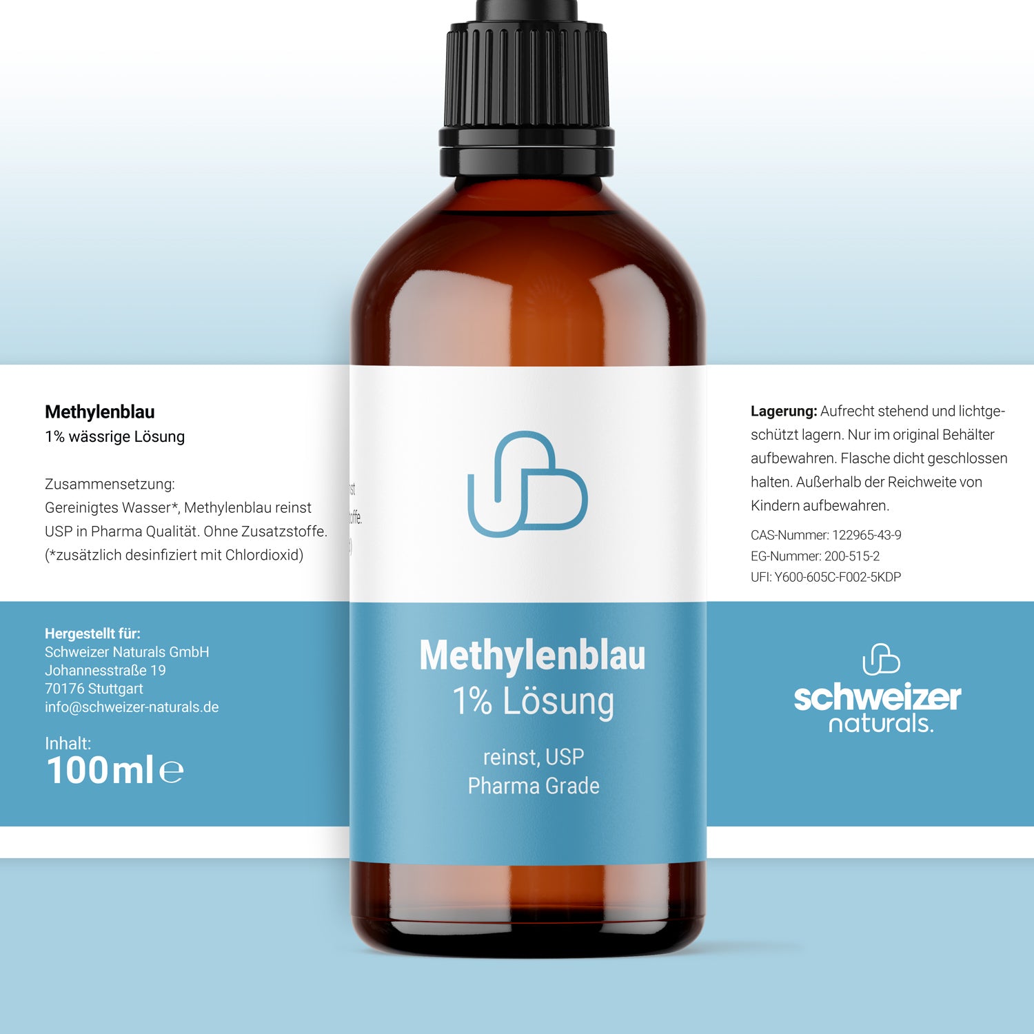 Methylenblau Lösung 1% Pharma Qualität 2x 100 ml